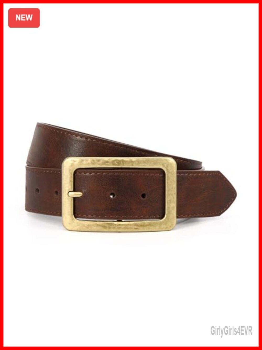 Wide Chunky Faux Leather Belt Vintage Buckle for Women